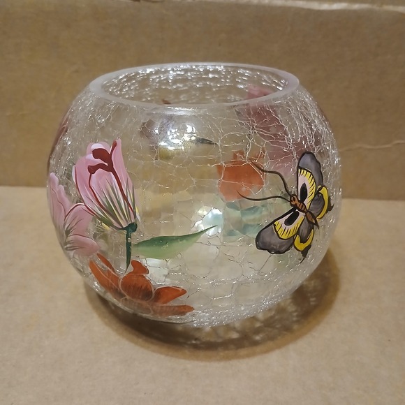 Fifth Avenue Crystal Candle Holder Cut Glass Tulip Votive Tea Light Butterfly - Picture 1 of 6